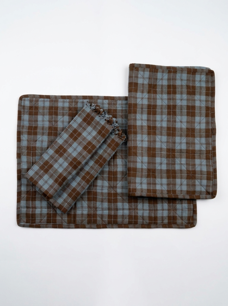 SET 14 - INDIVIDUALES RECTANGULARES TABACO & SERVILLETAS